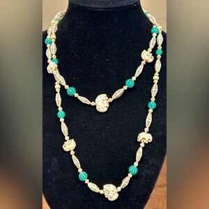 Neiger Brothers 1920's Uranium Glass Art Deco Necklace